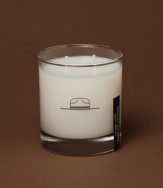 Leather + Pine Candle